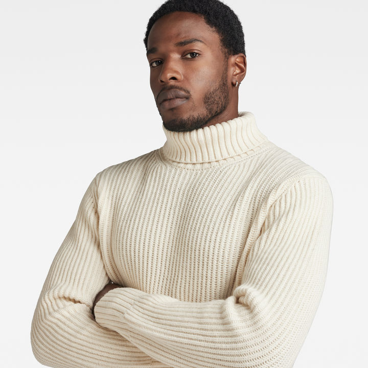 Essential Turtle Knitted Sweater | Beige | G-STAR® BE