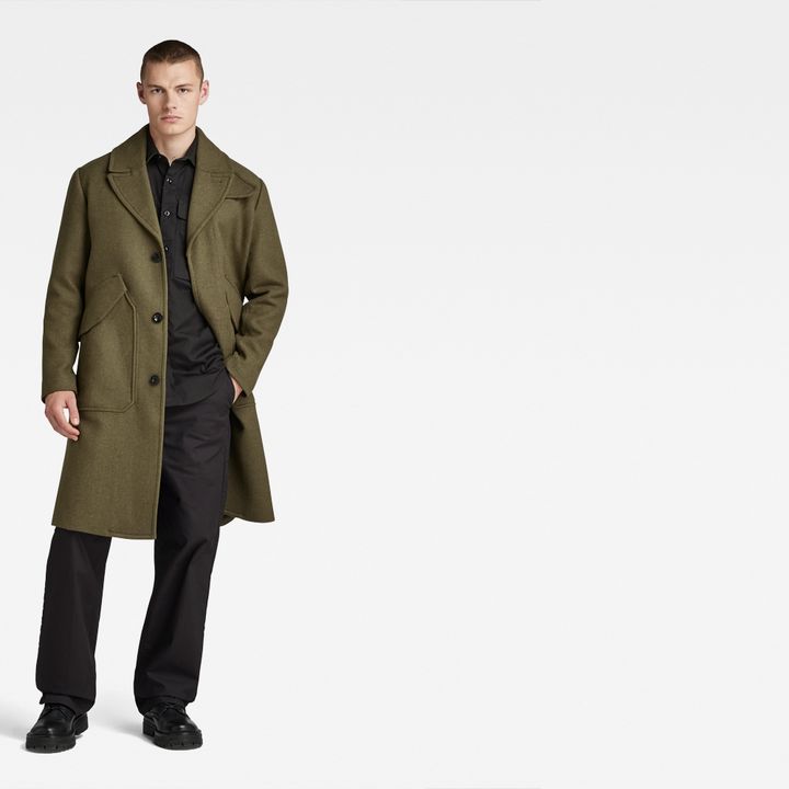 Green wool overcoat shop