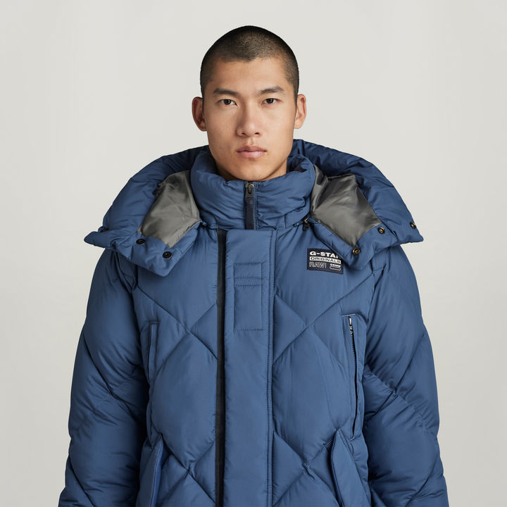 G Whistler XL Long Blanket Puffer Coat Medium blue G STAR US