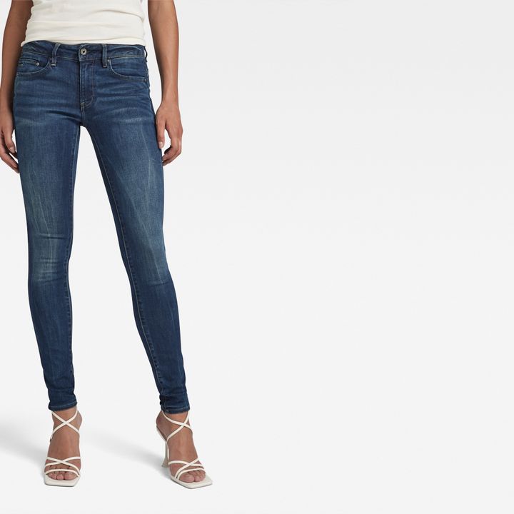 Midge Zip Mid-Waist Skinny Jeans | Dark blue | G-STAR® US