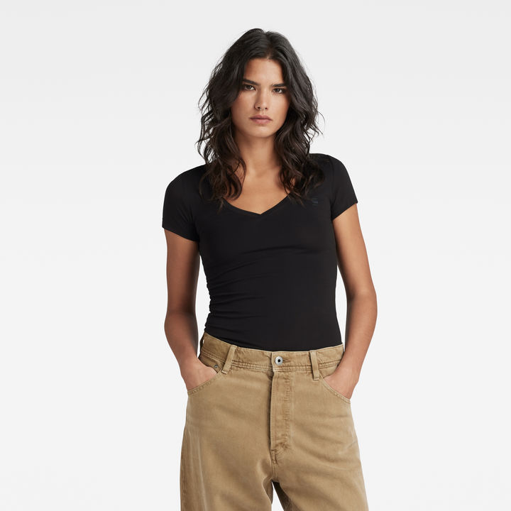 Base V-Neck Cap Top | Black | G-STAR® DE