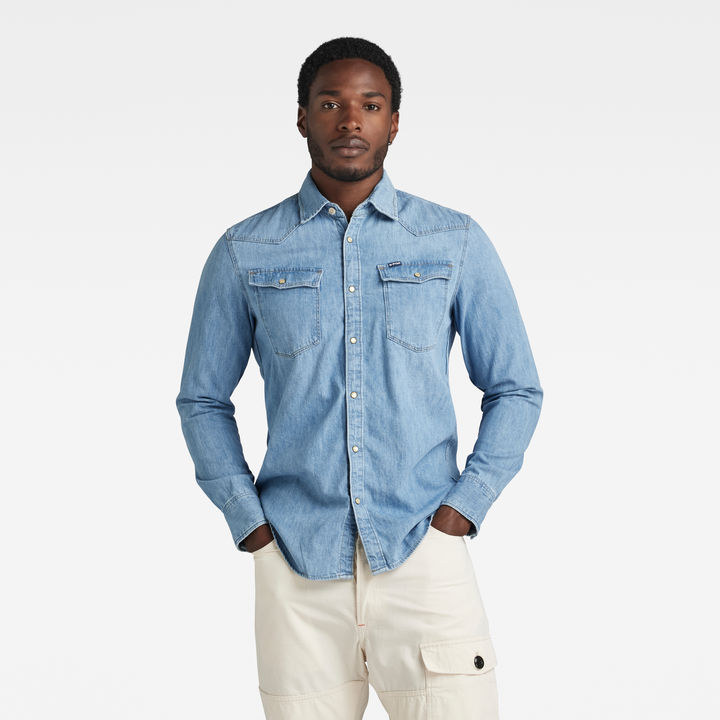 Chemise Unisex 3301 Slim Bleu moyen G STAR FR