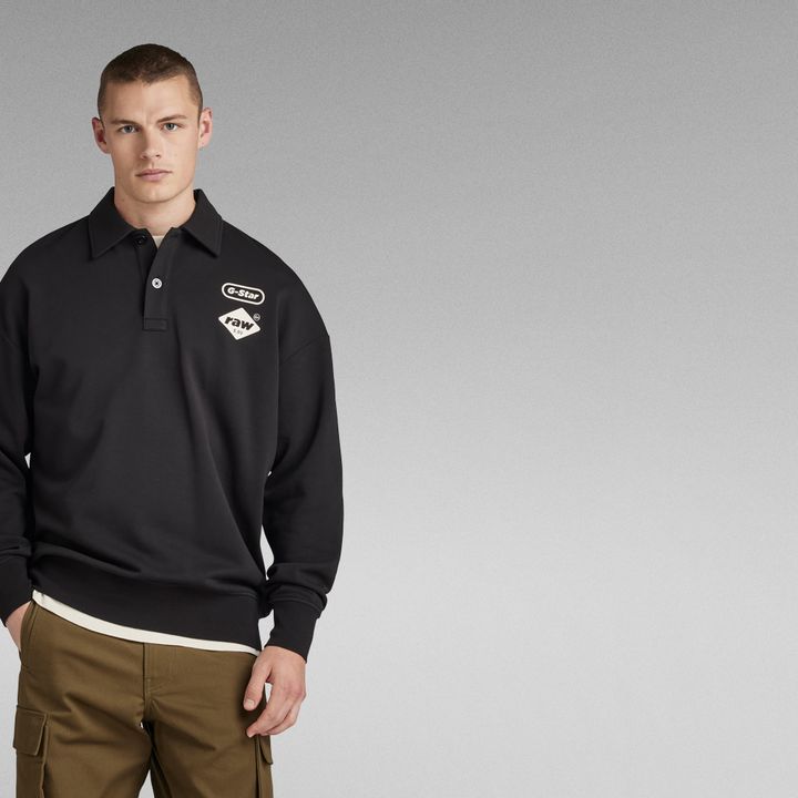 Polo Loose Sweater Black G STAR GB