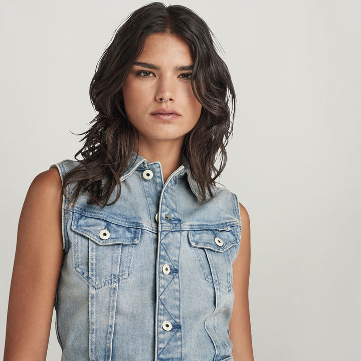 Light blue jean vest clearance