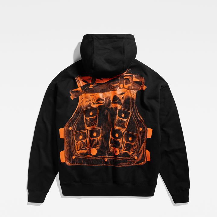 Archive Vest Zip Through Hooded Sweater | Black | G-STAR® RO