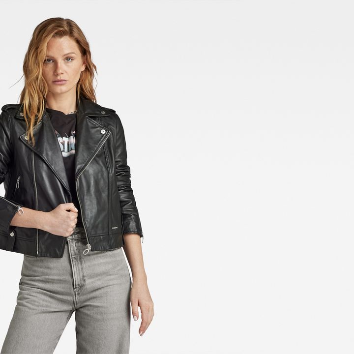 G star leather jacket womens store