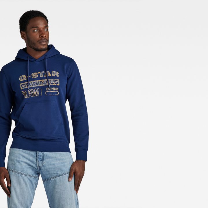 Distressed Originals Hooded Sweater Dark blue G STAR AU