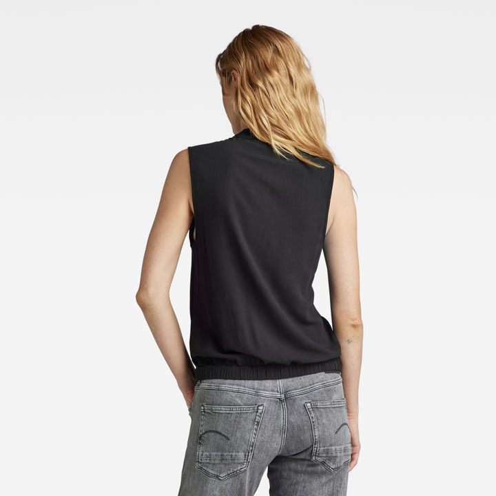Blouse Stand Up Collar Top Zwart G STAR NL