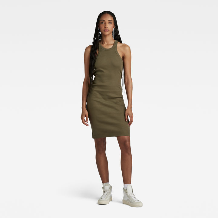 Robe Debardeur Slim Ribbed Vert G STAR FR