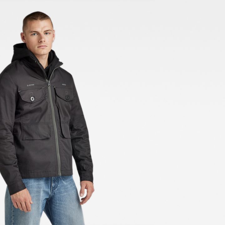 Long Pocket Track Overshirt | Black | G-STAR® TW
