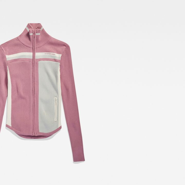 Y2K Zip Through Knit | Pink | G-STAR® US