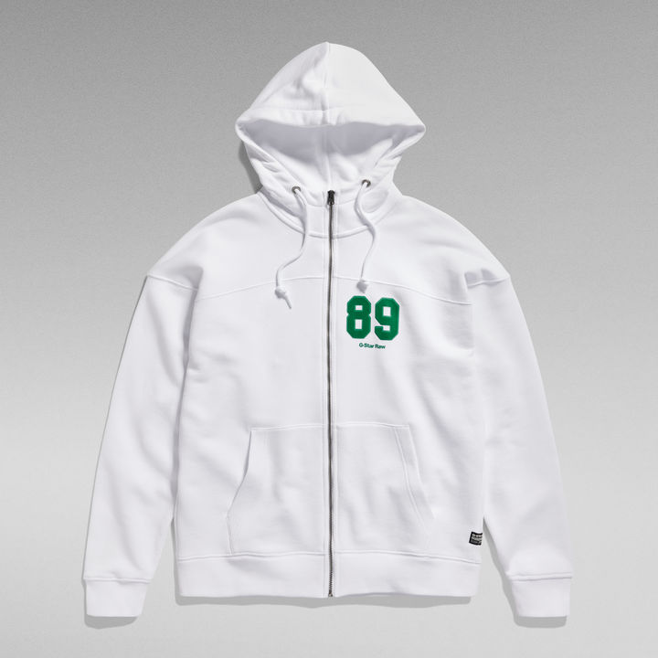 Sports Zip Loose Hoodie White G STAR ZA