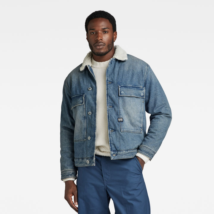 Utility Flap Pocket Sherpa Jacket Medium blue G STAR NL