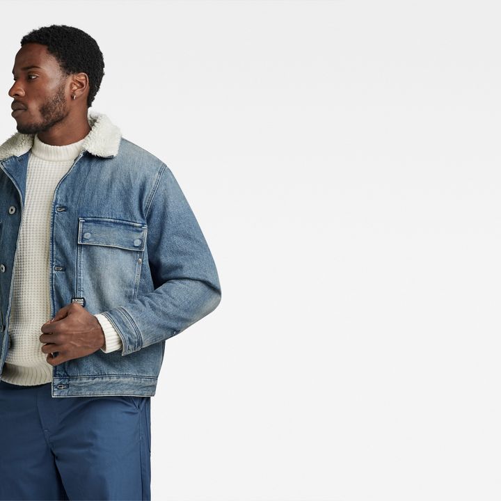 Utility Flap Pocket Sherpa Jacket | ミディアムブルー | G-STAR® JP
