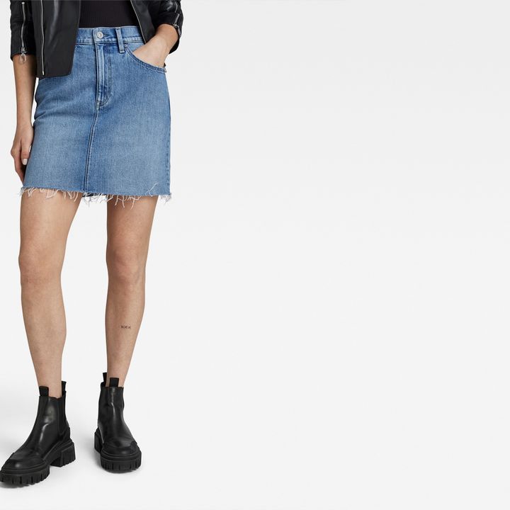 Viktoria Short Skirt Raw Edge Light blue G STAR TW