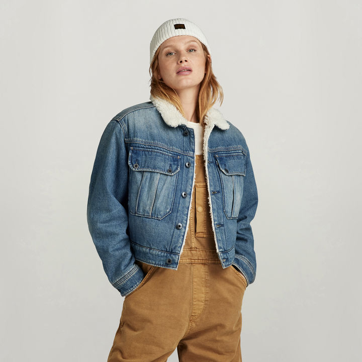 Short Sherpa Denim Jacket Medium blue G STAR NL