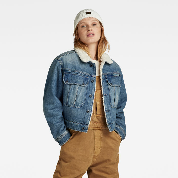 Sherpa denim jacket women online