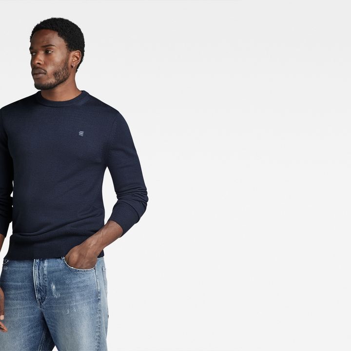 Premium Core Knitted Sweater Dark blue G STAR US