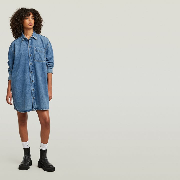 Denim Jurk Oversized Midden blauw G STAR NL