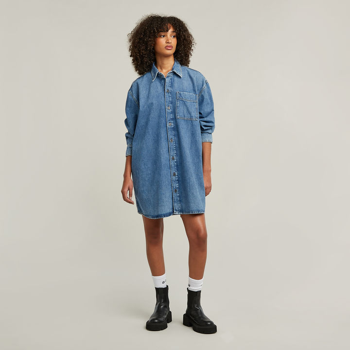 Denim Jurk Oversized Midden blauw G STAR NL
