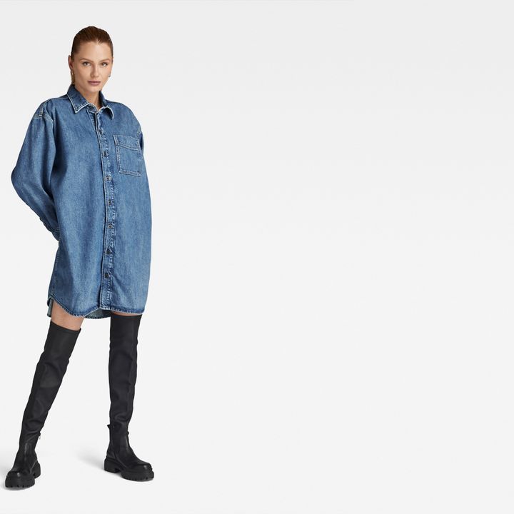 Oversized Denim Dress Medium blue G STAR CA