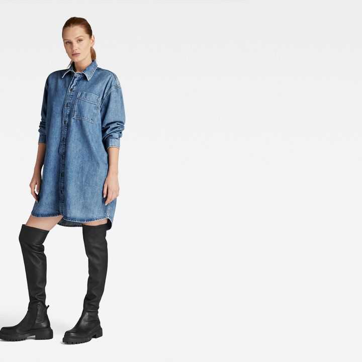 Oversized Denim Dress Medium blue G STAR CA