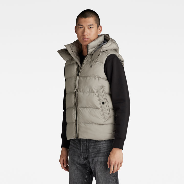 Vest jacket with hood top