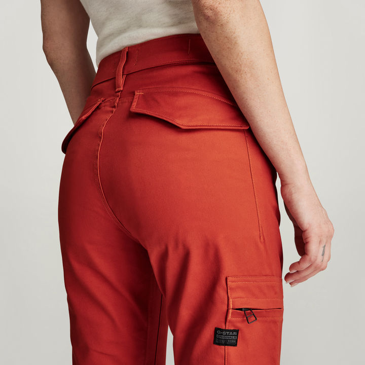 Orange cargo pants for women clearance