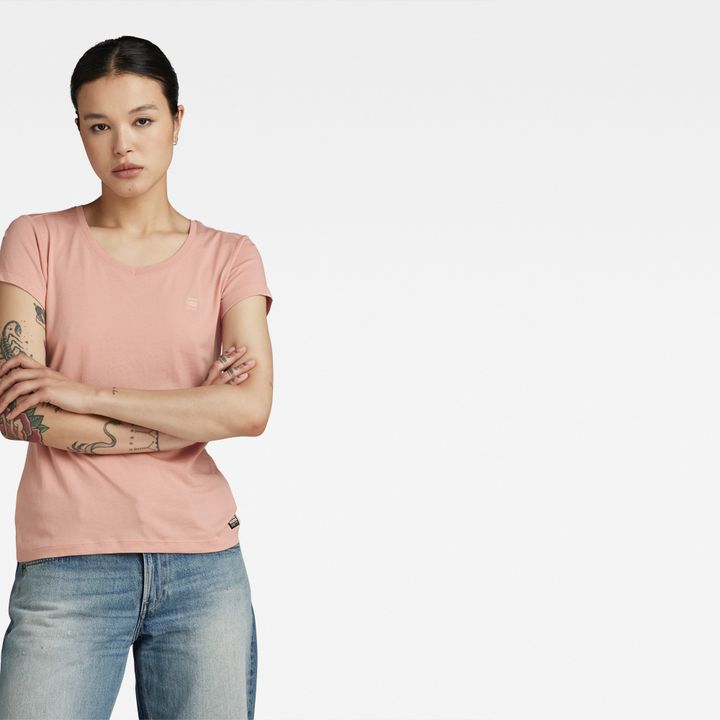 Eyben Slim V Neck Top 2.0 Pink G STAR KR