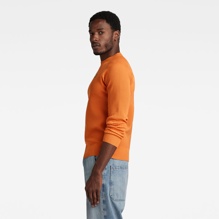 Orange sweater men clearance