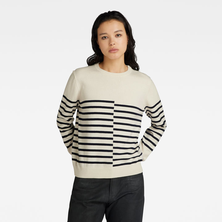 G STAR Women s Broken Stripe Jumper