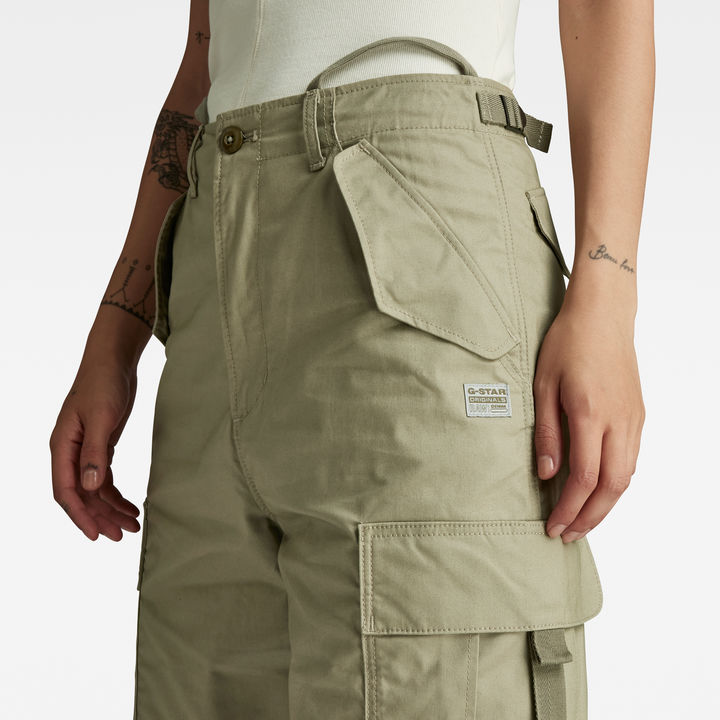 Cargo Cropped Drawcord Pants | Green | G-STAR® US