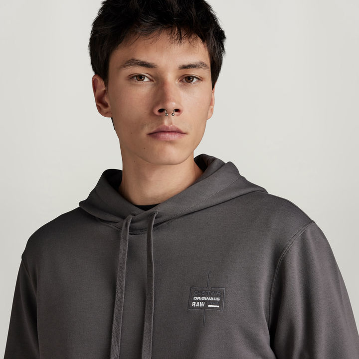Gray hooded sweater top