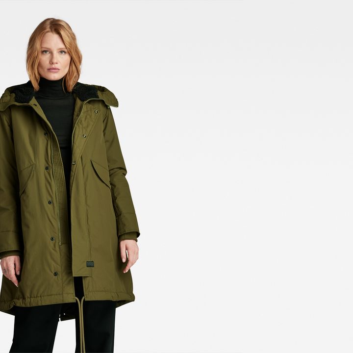 Green fishtail parka hot sale