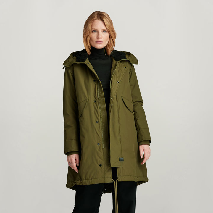 Olive green fishtail parka sale