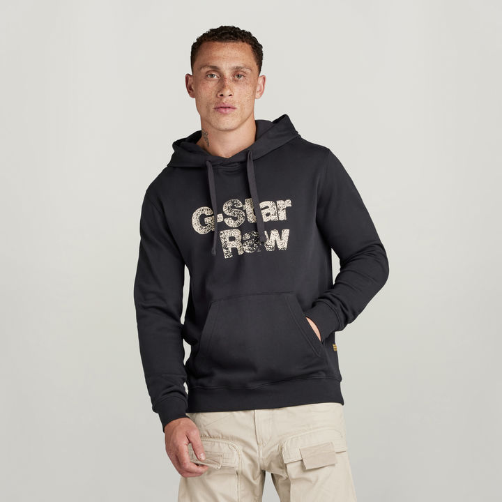 Black graphic hoodie men's clearance