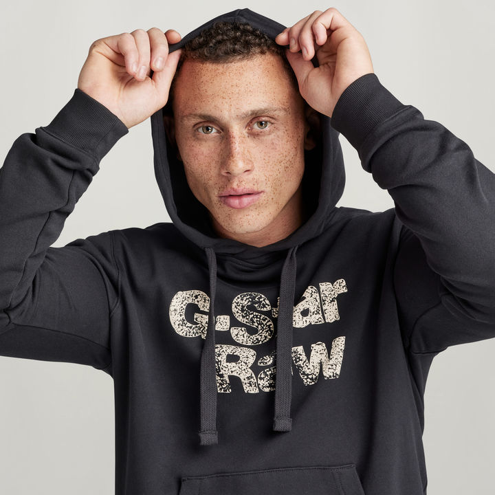 Black graphic hoodie men's online