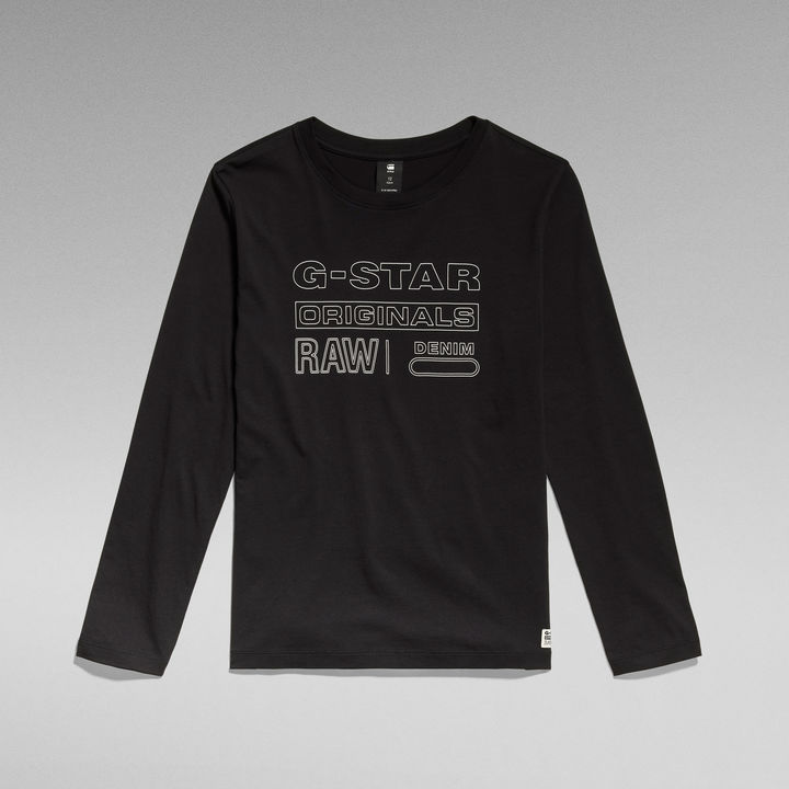 Kids Long Sleeve T Shirt G Star Originals Black G STAR GR