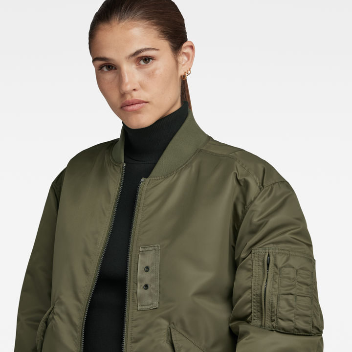 Womens green bomber jacket hot sale