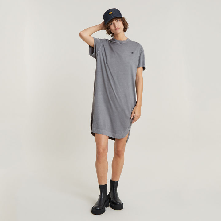 Overdyed Loose T Shirt Dress Grey G STAR NL