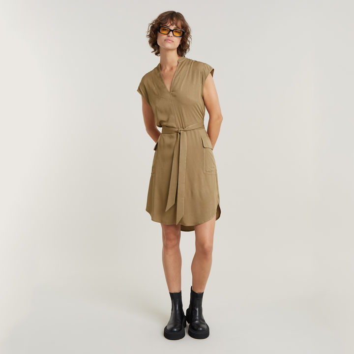 Robe saharienne beige femme on sale