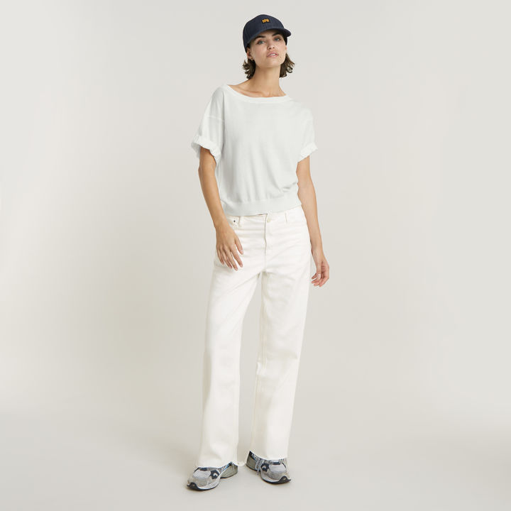 White boat neck jumper outlet