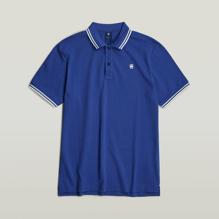 Dunda Slim Stripe Polo Medium blue G STAR CA