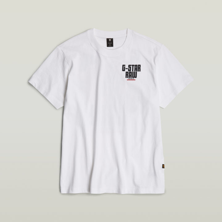 Engine Back Graphic Loose T Shirt White G STAR ZA
