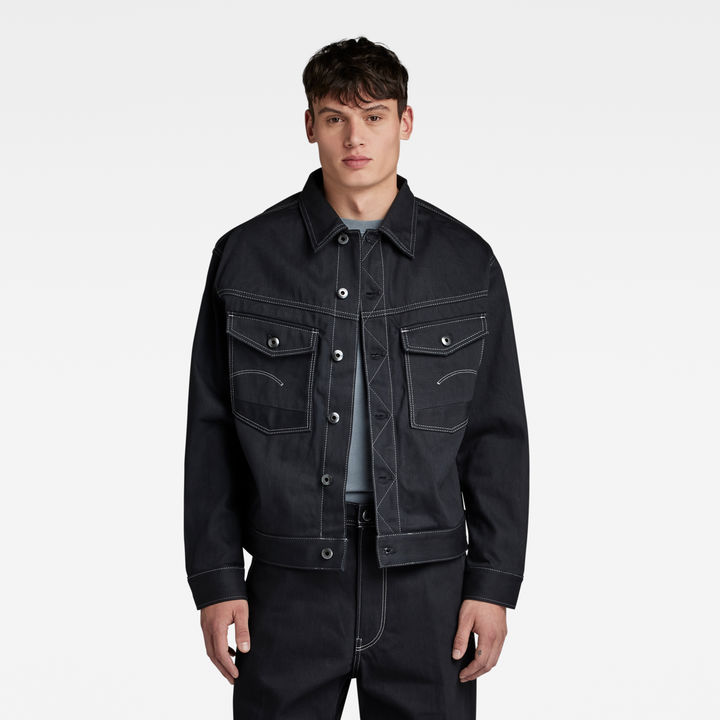 G star black denim jacket discount
