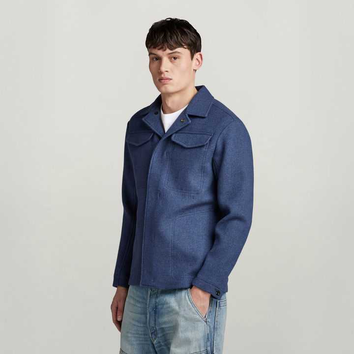 Blue jean wool jacket shop