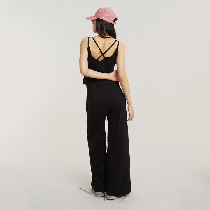 Black jumpsuit loose best sale