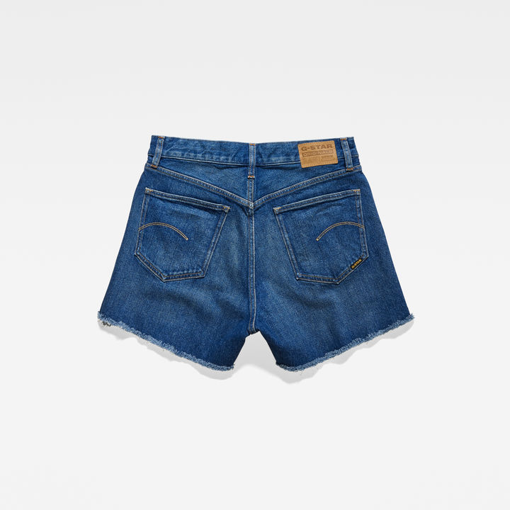 High Denim Shorts Raw Edge