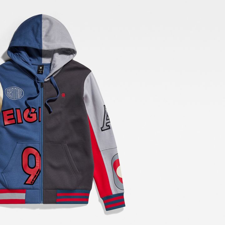 Varsity Hooded Zip Thru Sweater Multi color G STAR US