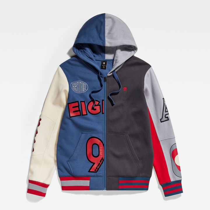 Varsity Hooded Zip Thru Sweater Multi color G STAR US